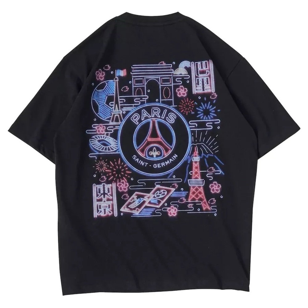 PSG Loves Japan x Édifice Neon T-Shirt - Black - Unisex - Size M - Brand New